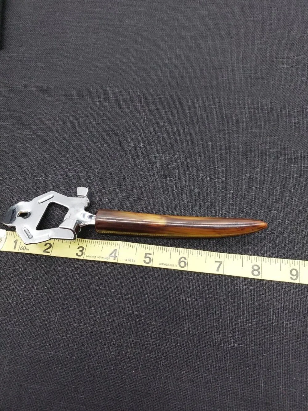 Bottle Can Opener with Butterscotch Swirl Bakelite Handle *chipped Vintage